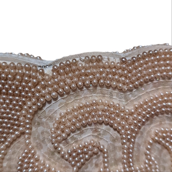 Vintage White Hand Beaded Pearl Wedding Bridal BAG Purse/Clutch-Made in Japan - Picture 3 of 3